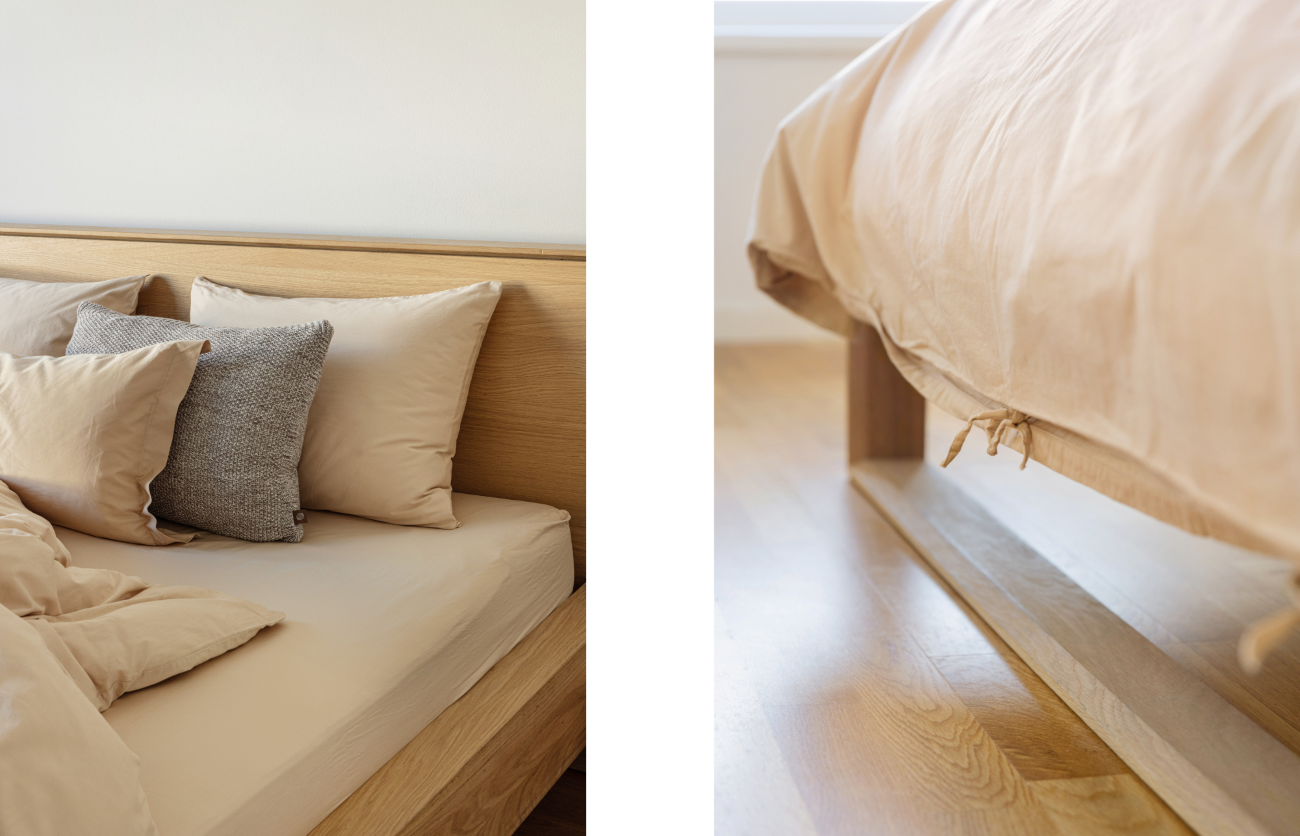 Jemnosť našich obliečok Wooden Essence skvele doplní vankúše z radu Monochrome Melange.