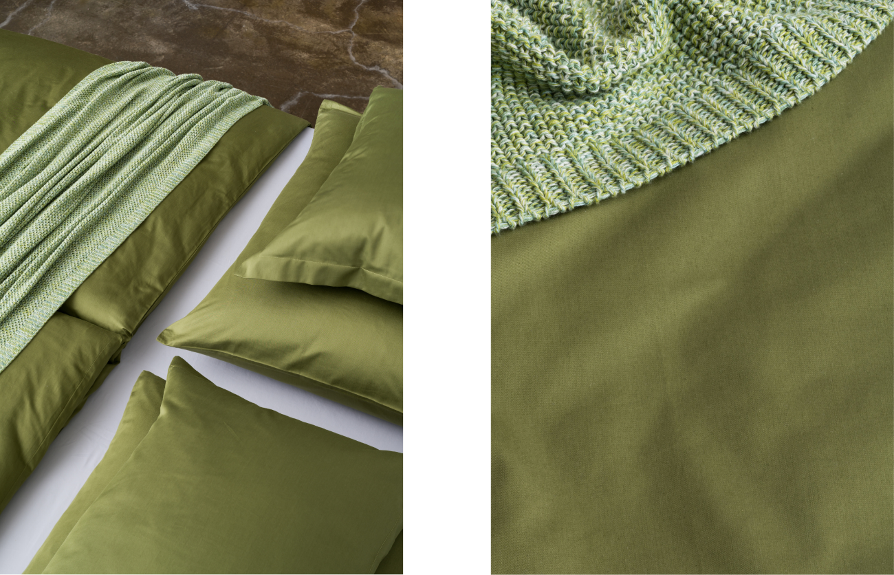 Sýtozelené obliečky Mum's Kingdom zo 100% organickej bavlny inšpirované rozkvitnutou záhradkou.