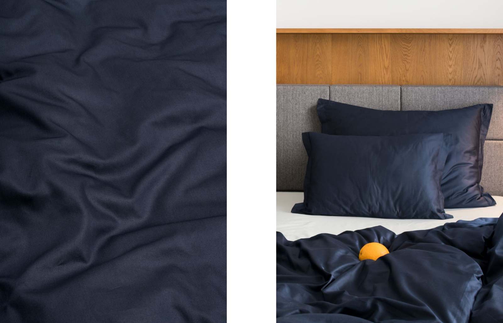Our Midnight Diving bed linen and our Moody Blue bathrobe both feature the Pantone shade 19-4021 TPG.