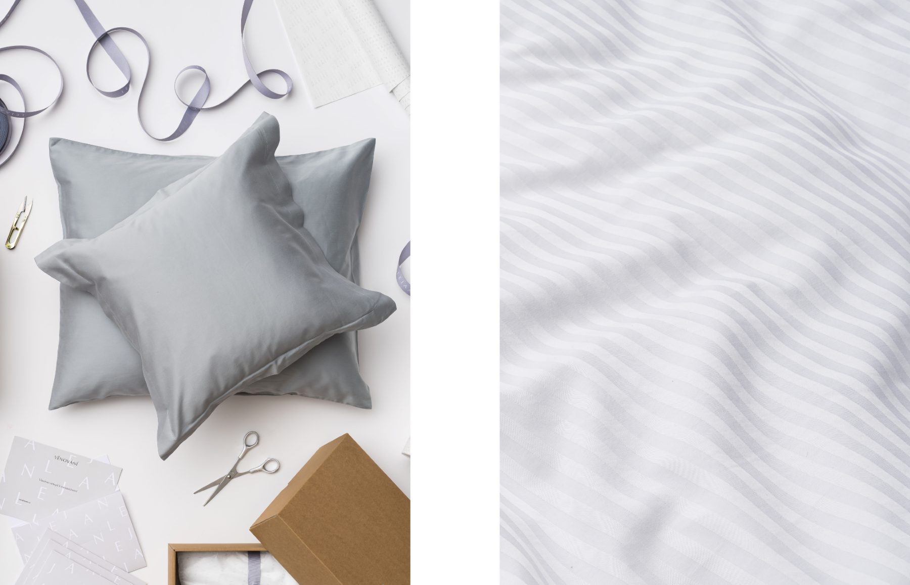 Lejaan bed linen features signature shades and meticulous attention to detail.