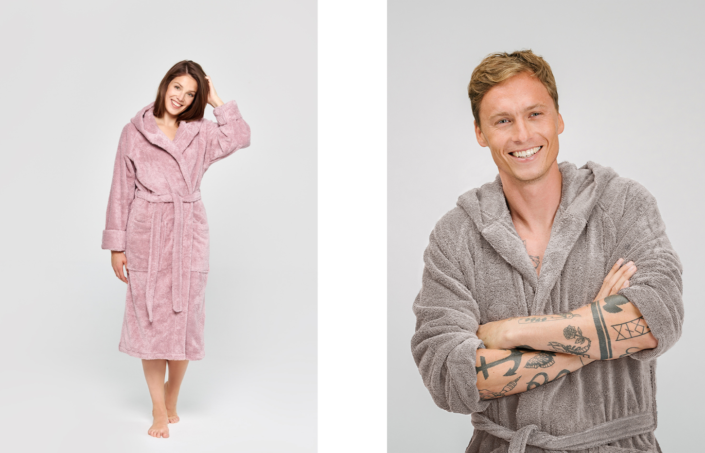 Predložky Soft Cotton a župany Gentle Rose & Brave Grey zo 100% bavlny