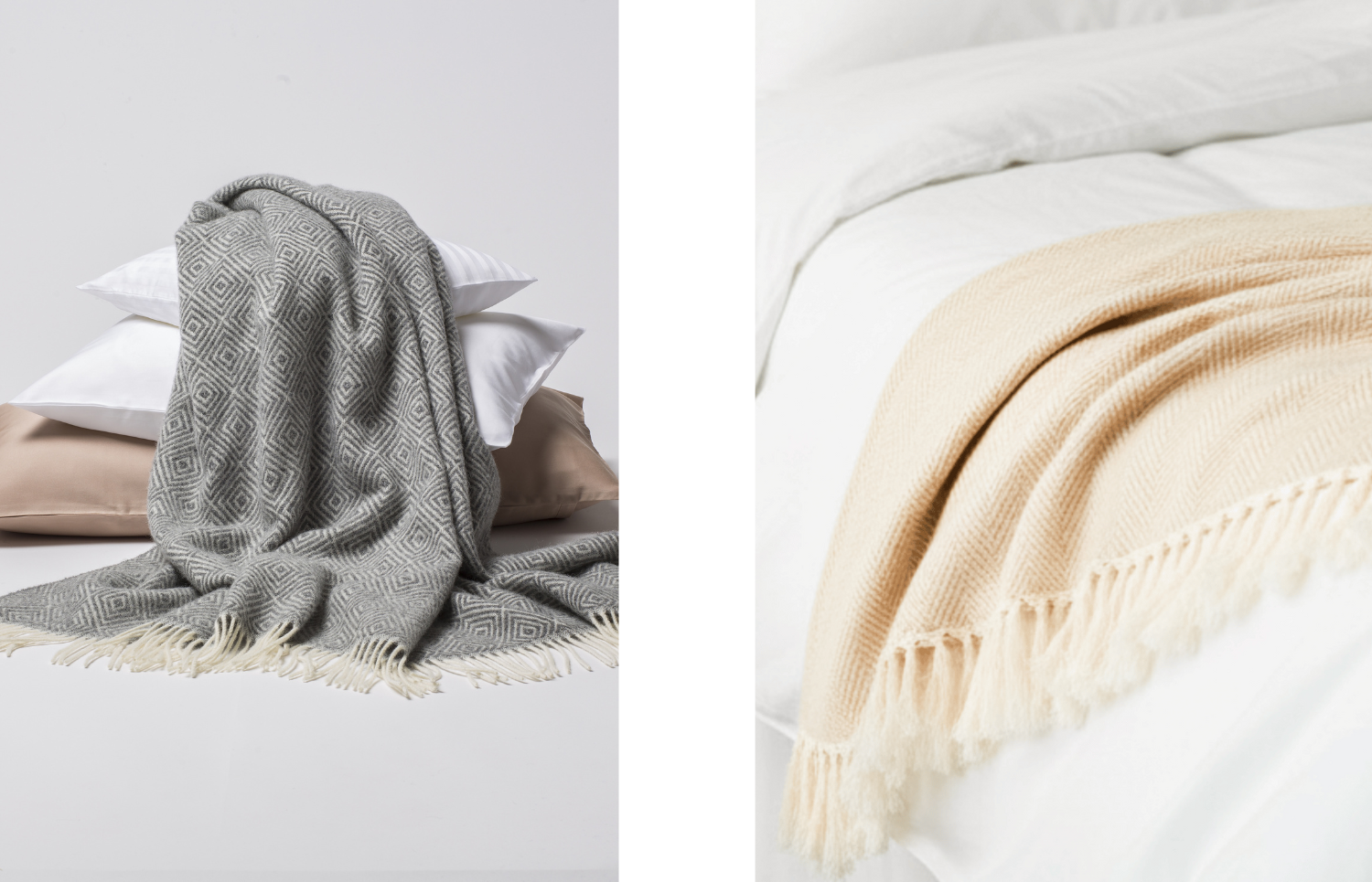 V ponuke nájdete okrem bavlnených a vlnených diek aj kašmírové či lyocelové deky a prikrývky.